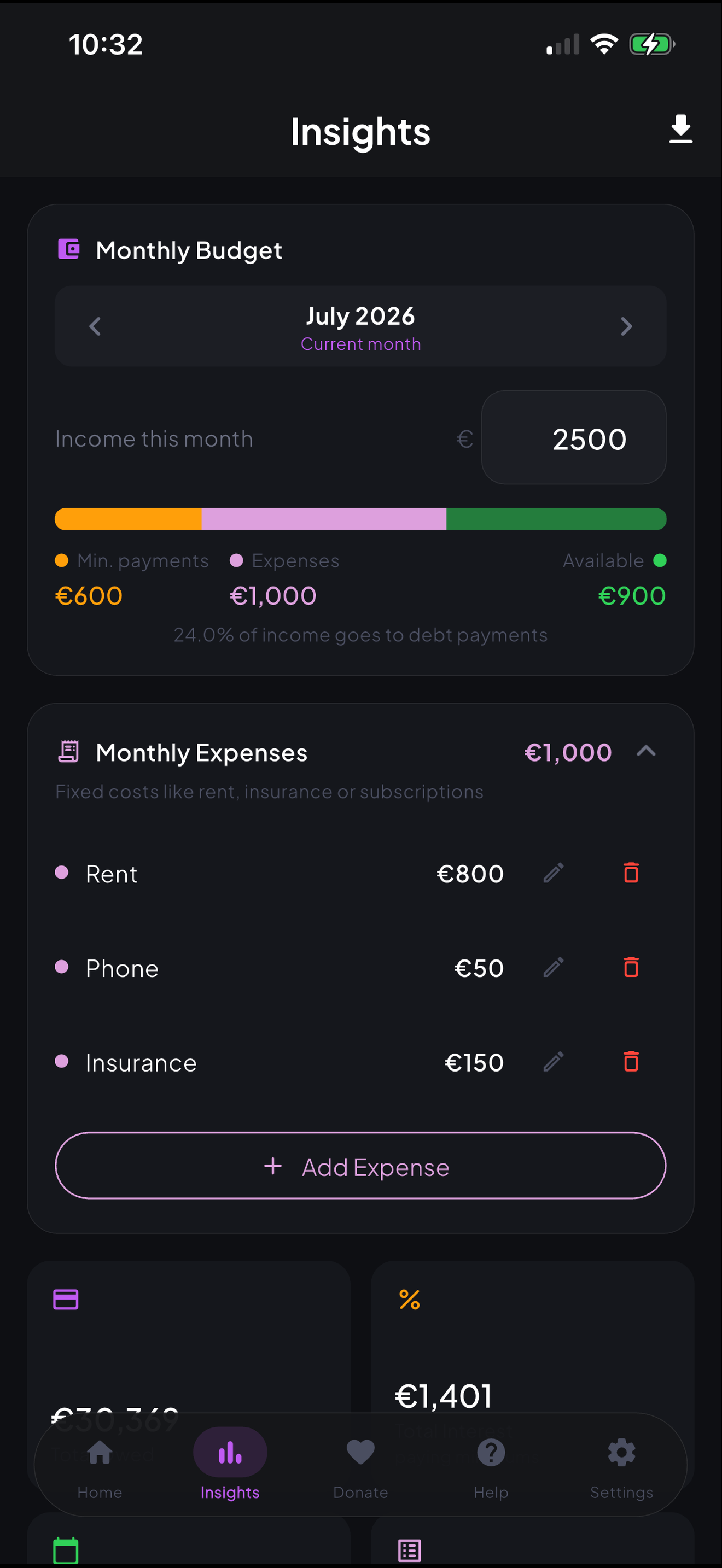 Lift Debt app screenshot 2